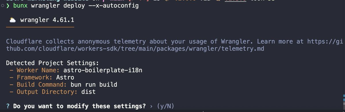 Already have a project and want to deploy it on <a href="/Cloudflare/">Cloudflare</a> ? install wrangler and run wrangler deploy --x-autoconfig