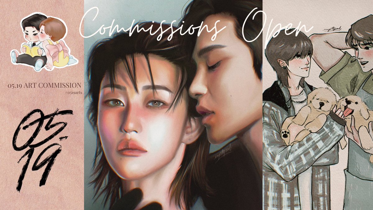 💌 Commission Open 💌
🎀 05.19 arts 🎀

🖍️ Chibi
✏️ Rough Sketch
🖌️ Semi-Real
🎨 Realistic
🖋️ Typography
🖼️ Graphic Design
👩🏻‍🎨 Tattoo Design
🫟 Others

✅ global
✅ paypal

👇🏻 details in thread below 👇🏻