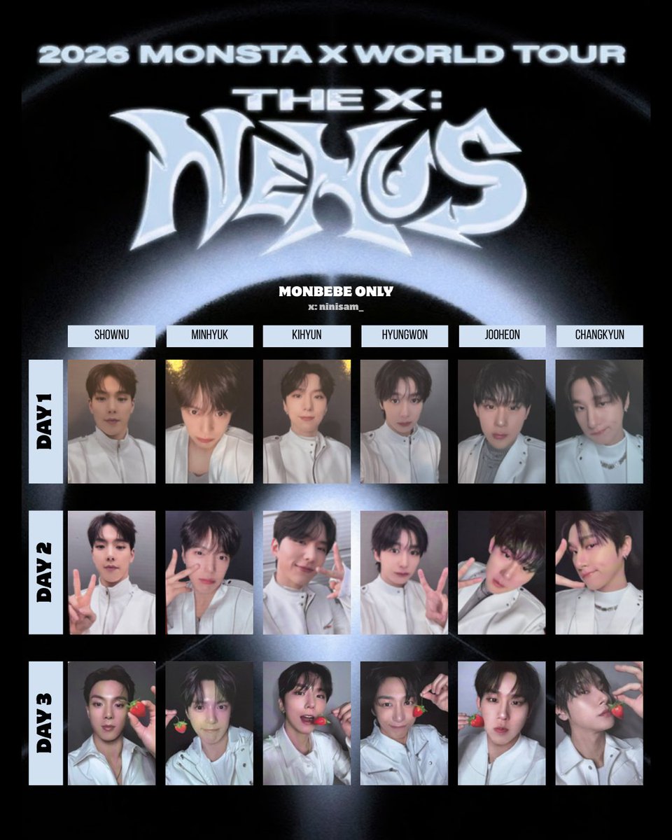 MONSTA X NEXUS モンベベonlyトレカ 2026 MONSTA X WORLD TOUR [THE X : NEXUS] 넥서스 콘서트 MONBEBE