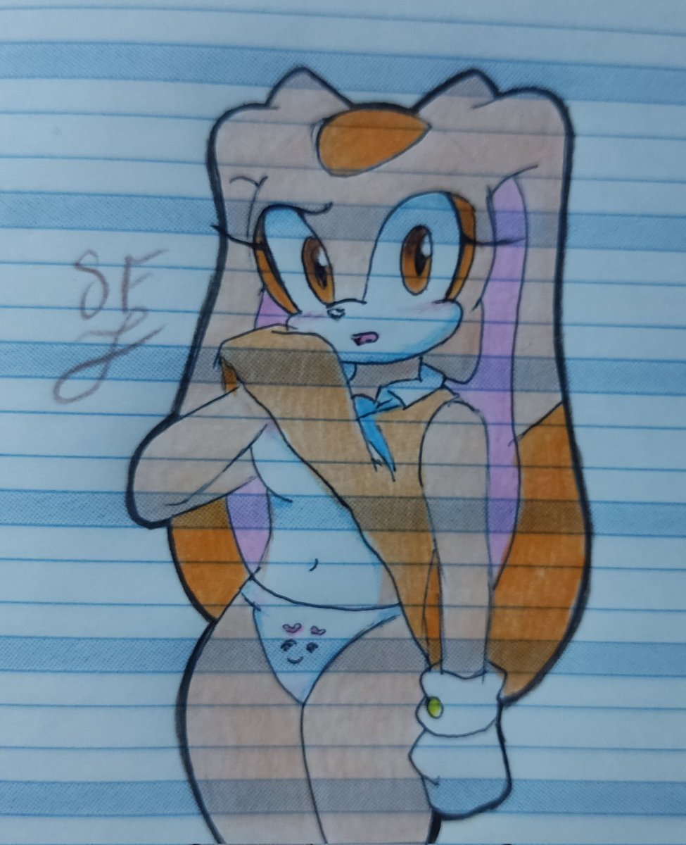 Dibujo nuevo de cream the rabbit con la pose y referencia de un dibujo de videl uwu 👌👌✨✨💖