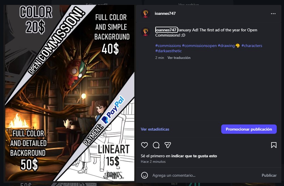 January Ad! The first ad of the year for Open Commissions! ;D