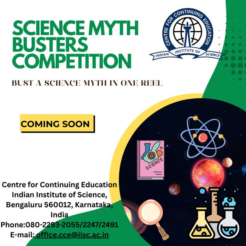 cce_iisc's tweet image. Myth or Fact?
Think you know the truth? We would say Think again The internet is full of science facts, that are actually just fiction. 
Challenge: Bust any science myth creatively in a Reel! Stay tuned! We will drop full details for the competition soon 
#MythOrFact #ReelScience