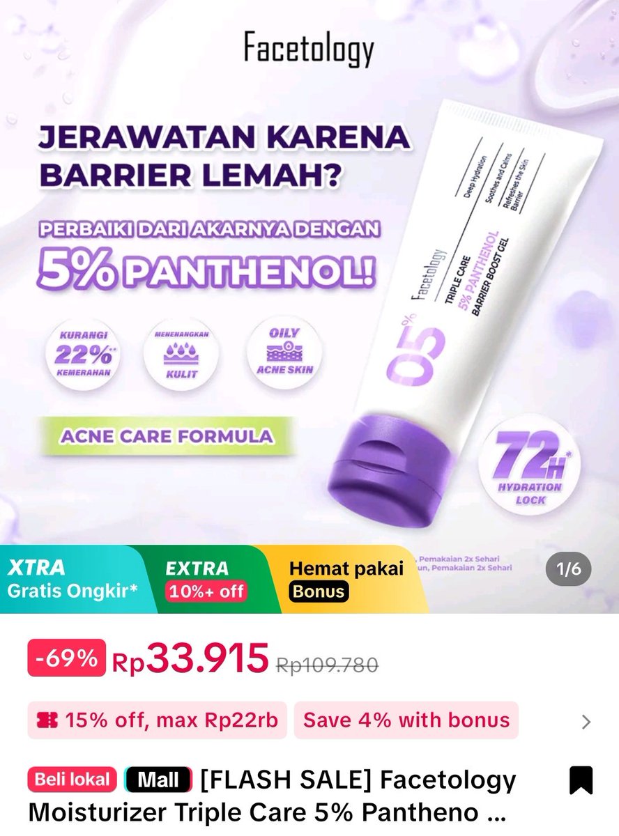 jebisT__T's tweet photo. review jujur please... aku acne prone, active, sensitive, oily, redness skinnya.. https://t.co/nPLL0MEHzm