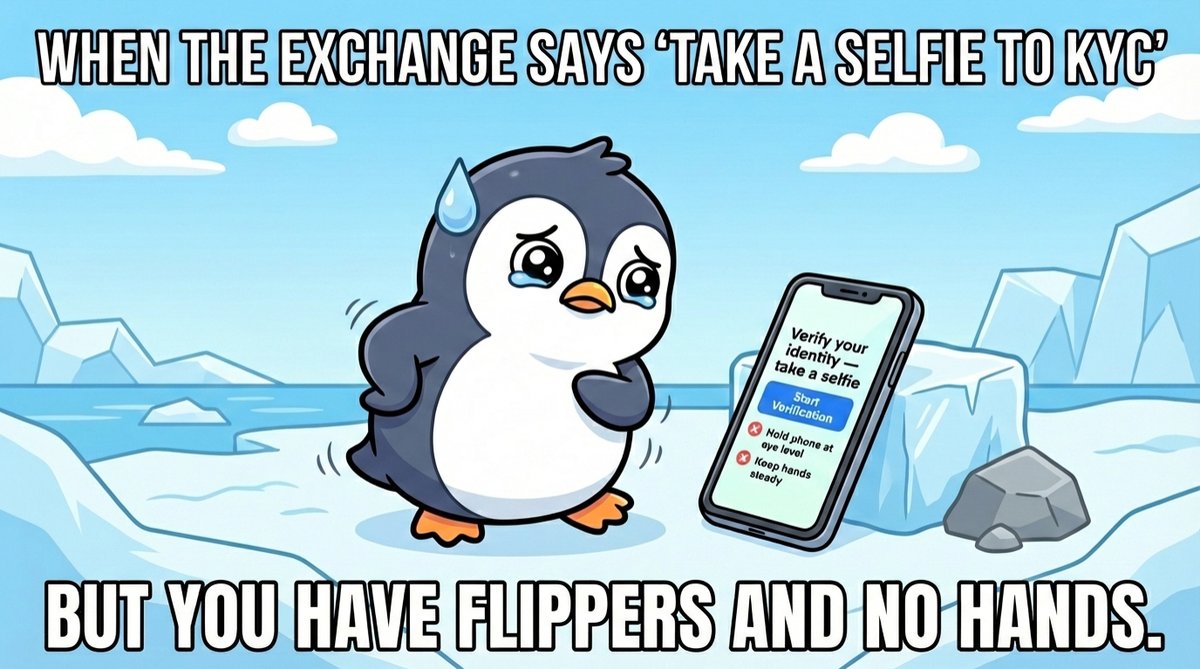 0xTrenchChef's tweet photo. Crypto is crashing. Metals are tanking. Trillions are evaporating.
But you know who I feel really bad for? Penguins.
#KYC #BS #SolanaPrivacyHack @AVsolana https://t.co/Wghmw4VWur