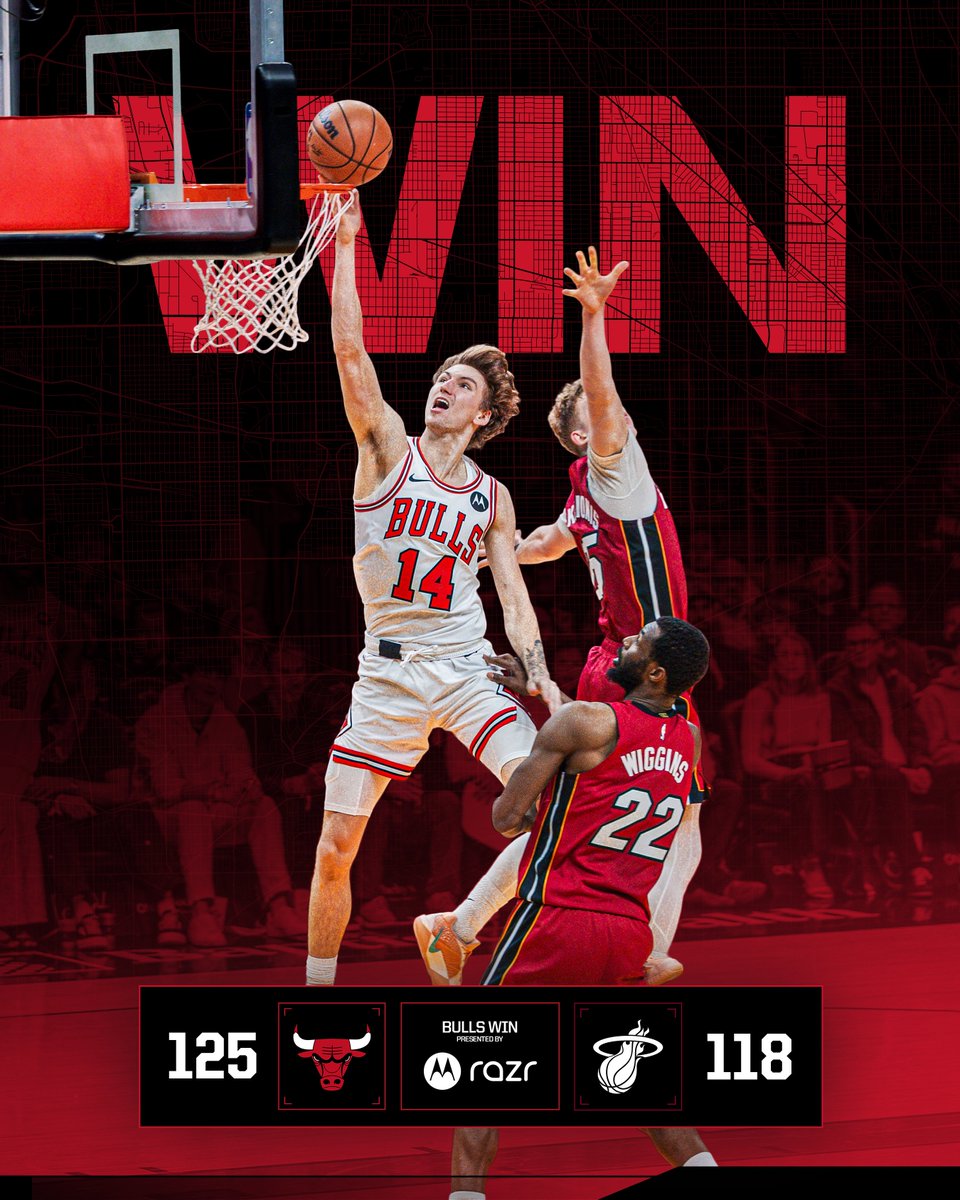 chicagobulls's tweet photo. ROAD DUB IN MIAMI. BEEP BEEP. https://t.co/1Q7pyGpkeB