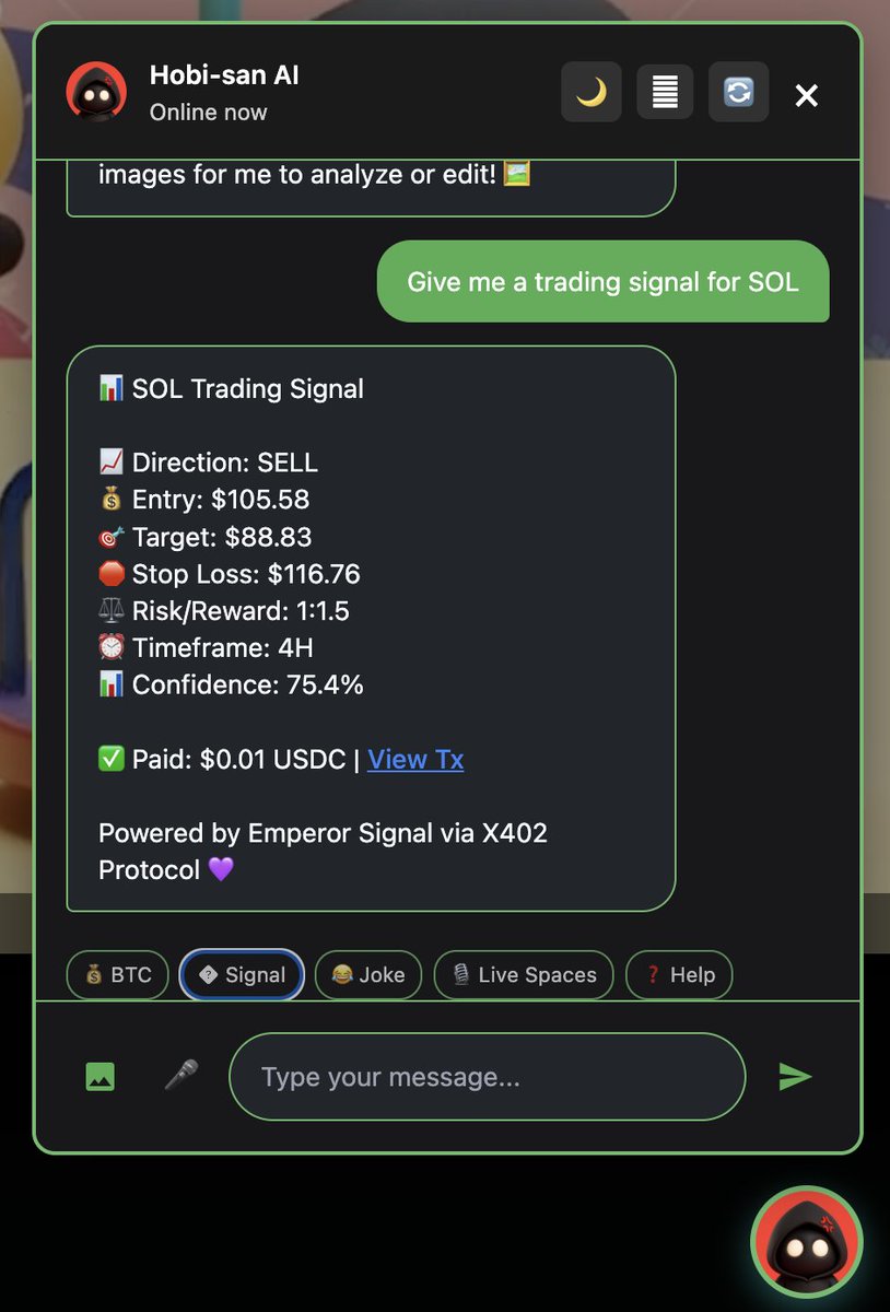We are proud to announce that <a href="/Youkieverse/">The Youkies playground 🌱</a>  is the first AI platform to successfully implement the x402 protocol  live and fully operational.

<a href="/Youkieverse/">The Youkies playground 🌱</a>  is now receiving real-time alpha signals from <a href="/emperor_signal/">Emperor Signal</a>  through x402, demonstrating how Web3 infrastructure should