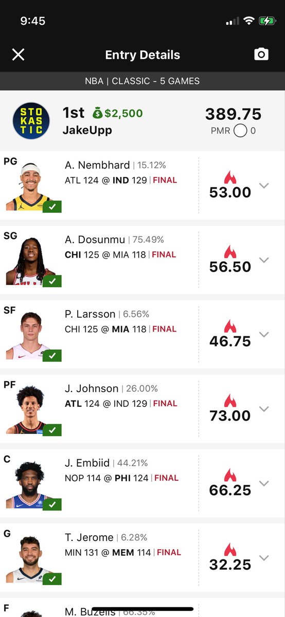 Jakster__'s tweet photo. Took down the Mini-Max using the Stokastic tools and i believe i built this one in the Single line up simulator. Big win just a day after my 27th birthday!! Shout out to my guys! I can finally get that free month lol @gehrenbergdfs @ChrisSpags @EricLindquist @JoshEngleman https://t.co/fEXEP8KE7k
