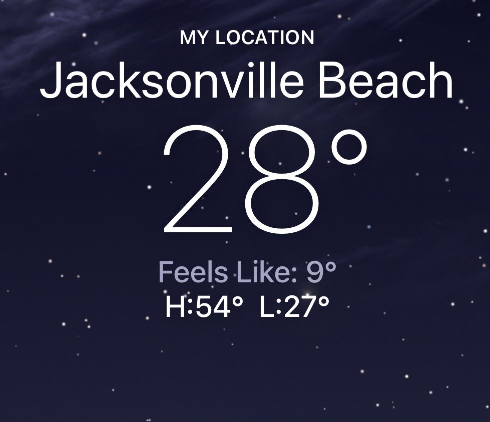 wgraybarnhill's tweet photo. I know that Florida is a lot warmer than most parts of the country right now… but this is insane. I personally saw snow in Florida. If you don’t believe in Climate Change or Global Warming… this is proof! https://t.co/SmhGhIowmz