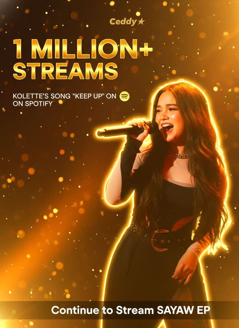heyitsmeceddy's tweet photo. Congratulations to #KoletteMadelo, HAPPY 1MILLION+ STREAMS KEEP UP! 🩷✨

Big salute sa lahat ng MoonLettes at affiliates and to all the shippers out there na walang sawang nagmamahal at nagsistream for SAYAW EP, sa spotify &amp; youtube! 🫡 

#allforkolette 
#Kolette2026 https://t.co/vox9QpoQWP