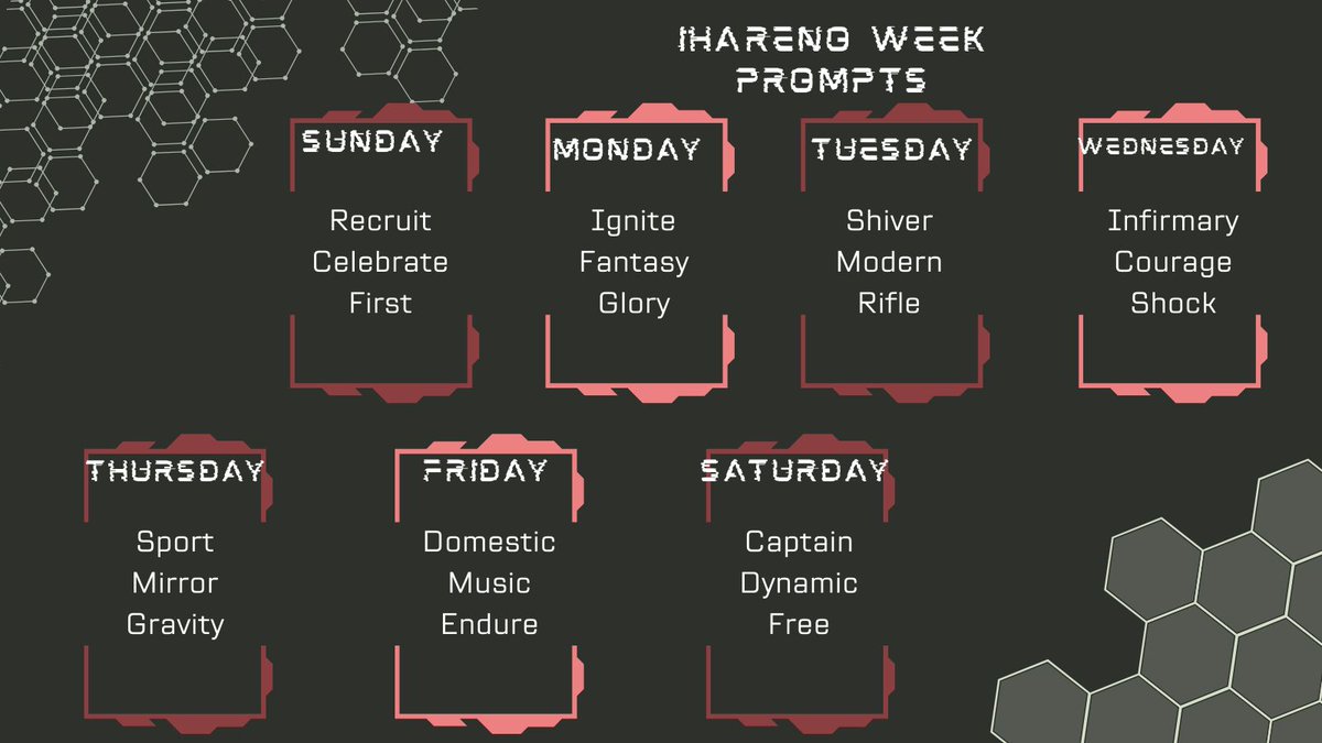 iharenoweek's tweet photo. IhaReno Week Prompts ❄️🦈
Guidelines and more in the next posts (a thread 🧵) https://t.co/noYN0VCKkD