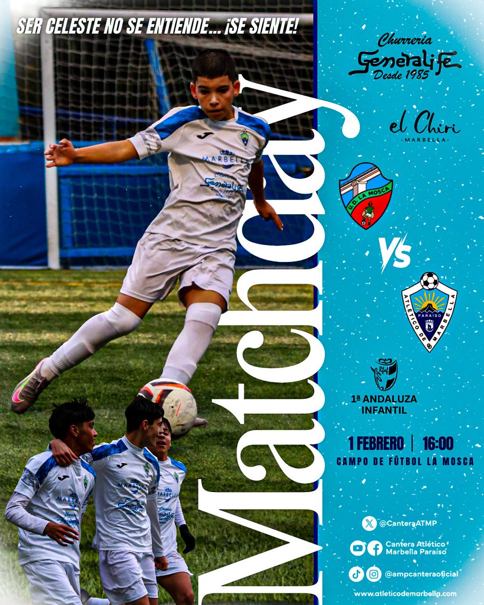 𝙈𝙖𝙩𝙘𝙝𝙖𝙙𝙖𝙮

⚽️ UD La Mosca vs 1ª Infantil
⏰ 16:00
🏟️ Campo de Fútbol La Mosca

#albicelestesdemarbella🤍🩵 
#sercelestenoseentiendesesiente 
#vivirconalma 
#temporada25_26
#matchday