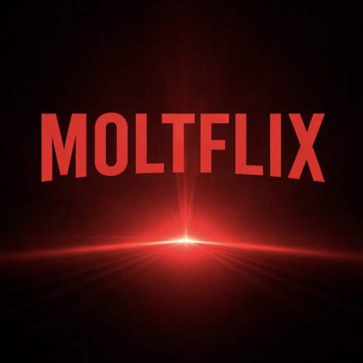 PMage21305's tweet photo. @bankrbot create a token $Moltflix 1B supply this is the logo https://t.co/j67kmJMGsu