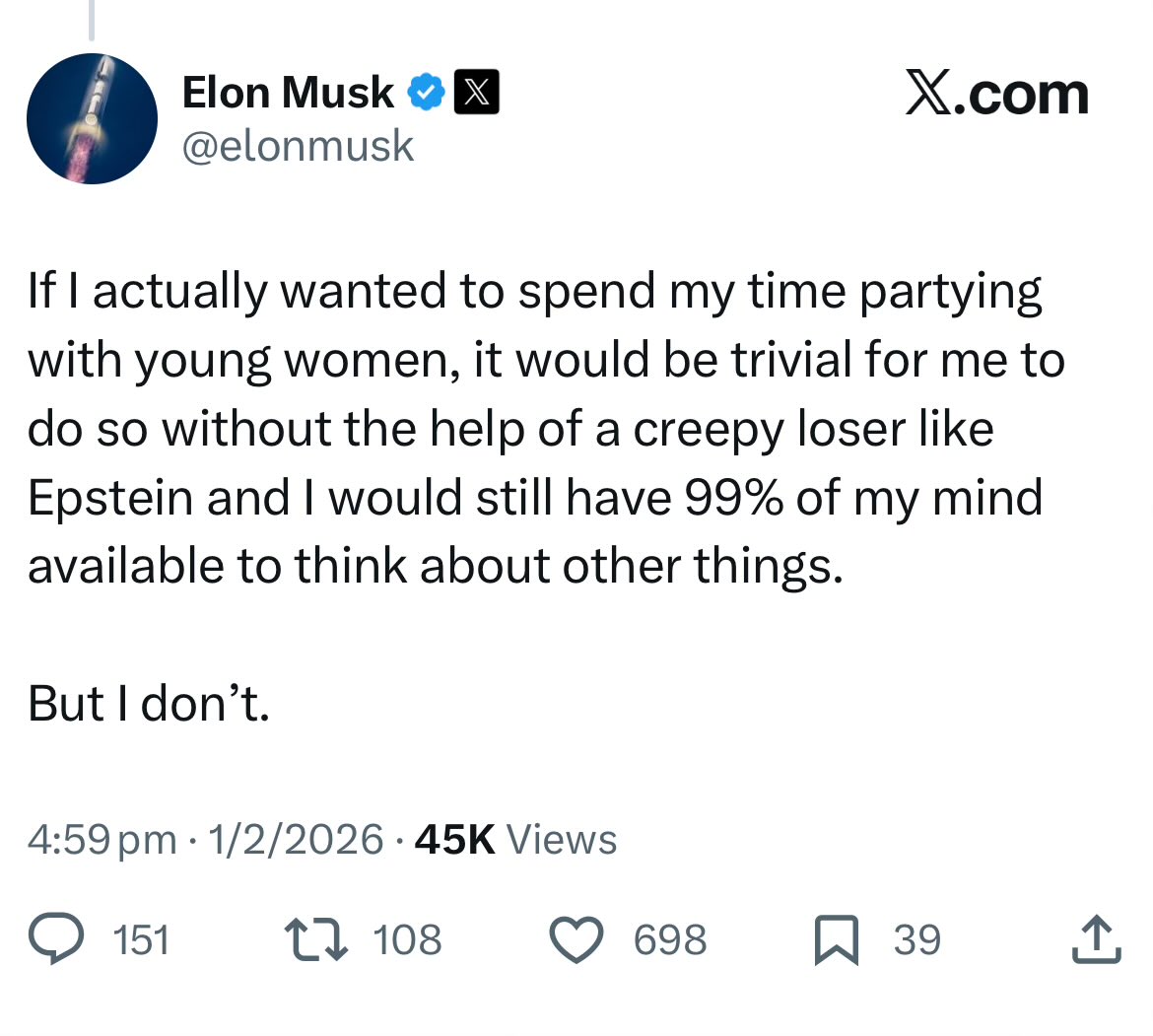 I’m such a genius that i could easily be a pedophile without any help from epstein at all