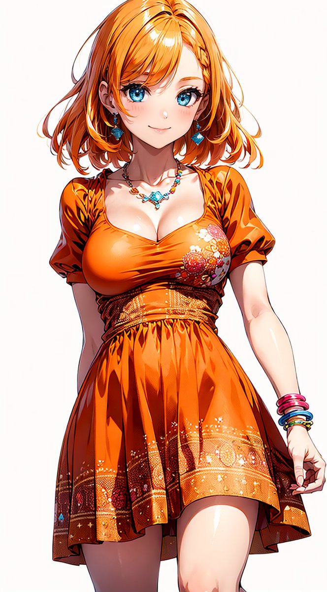 大好きなオレンジカラー🧡 素敵なドレス(*´∀`*)