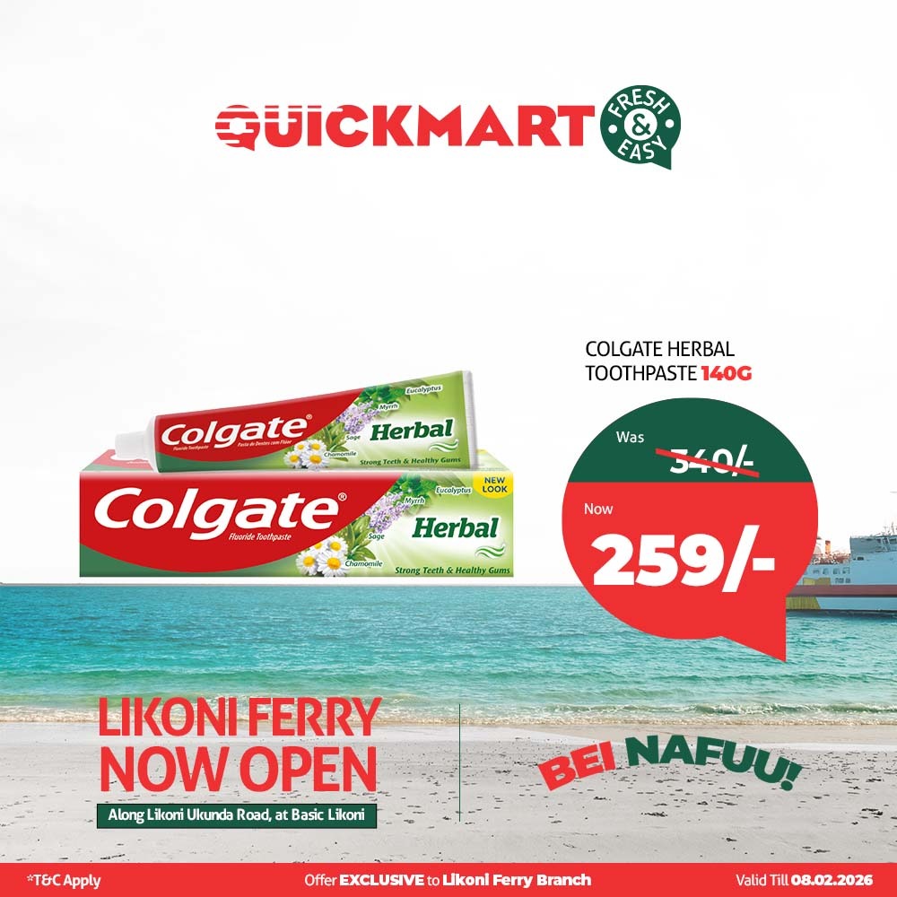 favour_ke1's tweet image. Colgate Herbal Toothpaste 140G now KES 259 from KES 340. Herbal care for strong teeth and healthy gums every day. #QuickmartLikoniFerry #FreshAndEasy.