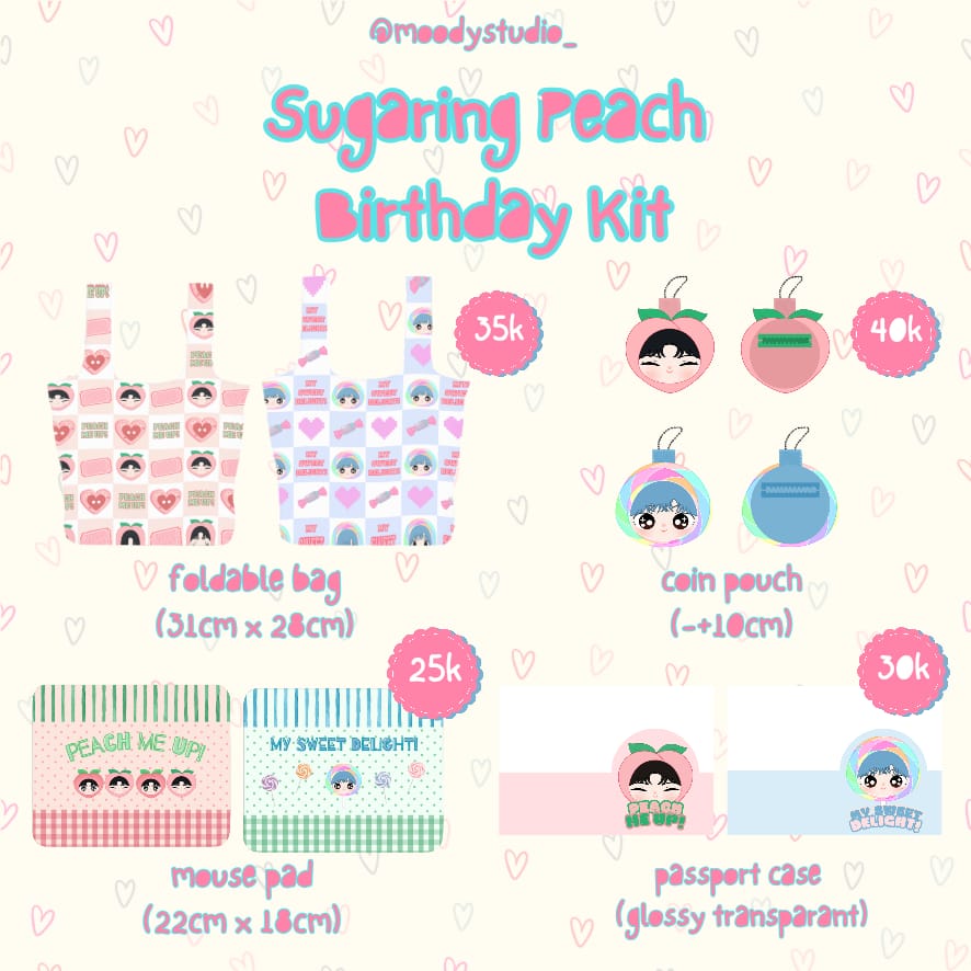 moodystudio_'s tweet photo. [rt &amp; like are appreciated]

🍑🍭 Sugaring Peach Birthday Kit Special
for Jungwoo &amp; Jaehyun
by @moodystudio_

• foldable bag
• coin pouch
• mouse pad
• passport case

details &amp; order
👉 https://t.co/P2HCigV753 https://t.co/1Y5ZXvpykt