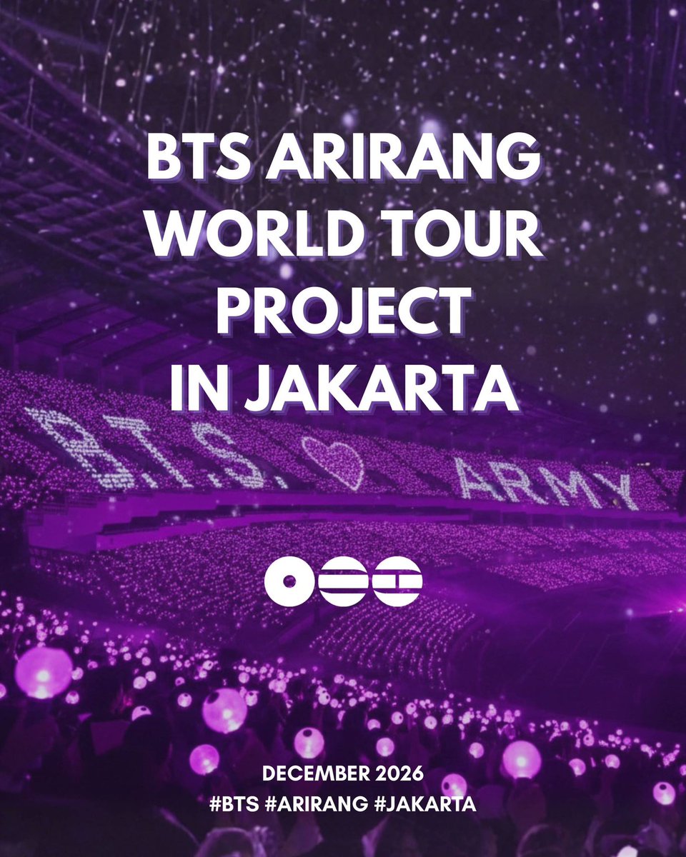 🧵ARIRANG PROJECT IN JAKARTA🧵

Dalam menyambut Konser BTS “ARIRANG” bulan Desember. Fanbase BTS ARMY Indonesia mengajak INDOMY untuk mengirimkan ide project konser.

🔎Akan ada Project Utama dan Project Tambahan.

*Penjelasan lebih lanjut ada di gform💜
📌