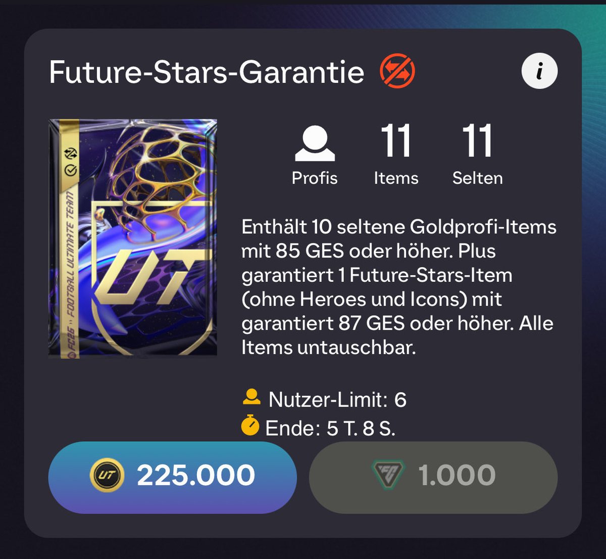 ‼️Nächste Kompensation

Es war nicht in jedem Pack ein Future Star drin…