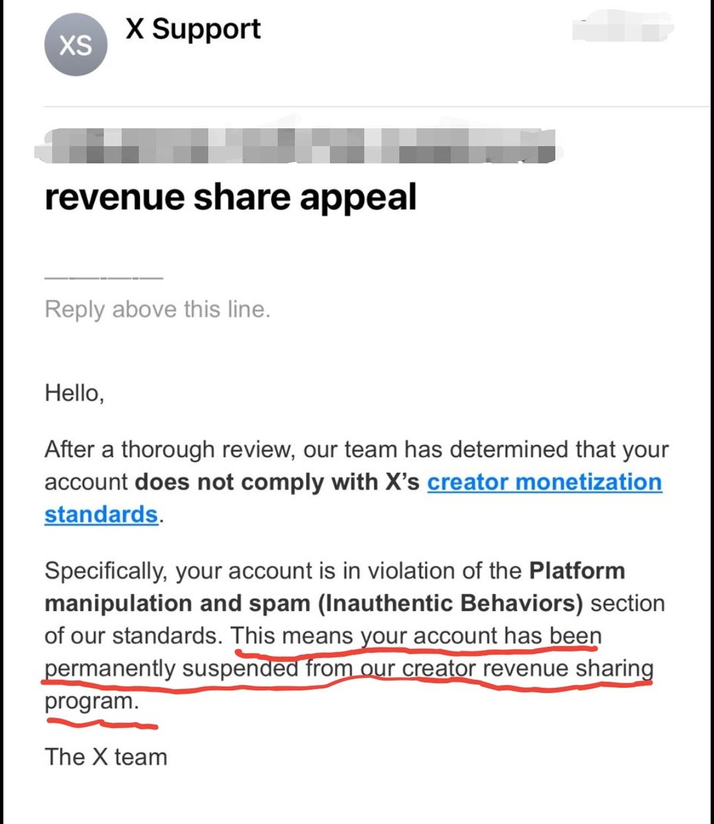 You're correct.

This is the email the person received.

It says "permanent suspension".

Yes, I agree with you that pausing is different from suspension.

And that is what I should have said.

So the over 1M that the person earned is a fresh start.