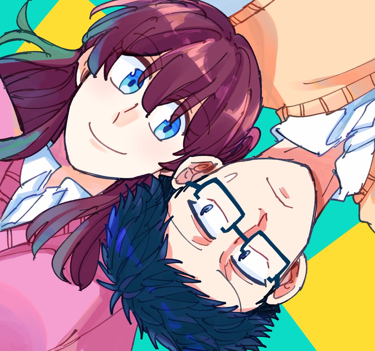 sei_pika's tweet photo. [#oc] my newspaper club kids, haruka and kazuhiro!!! https://t.co/c9dDRsnMzg