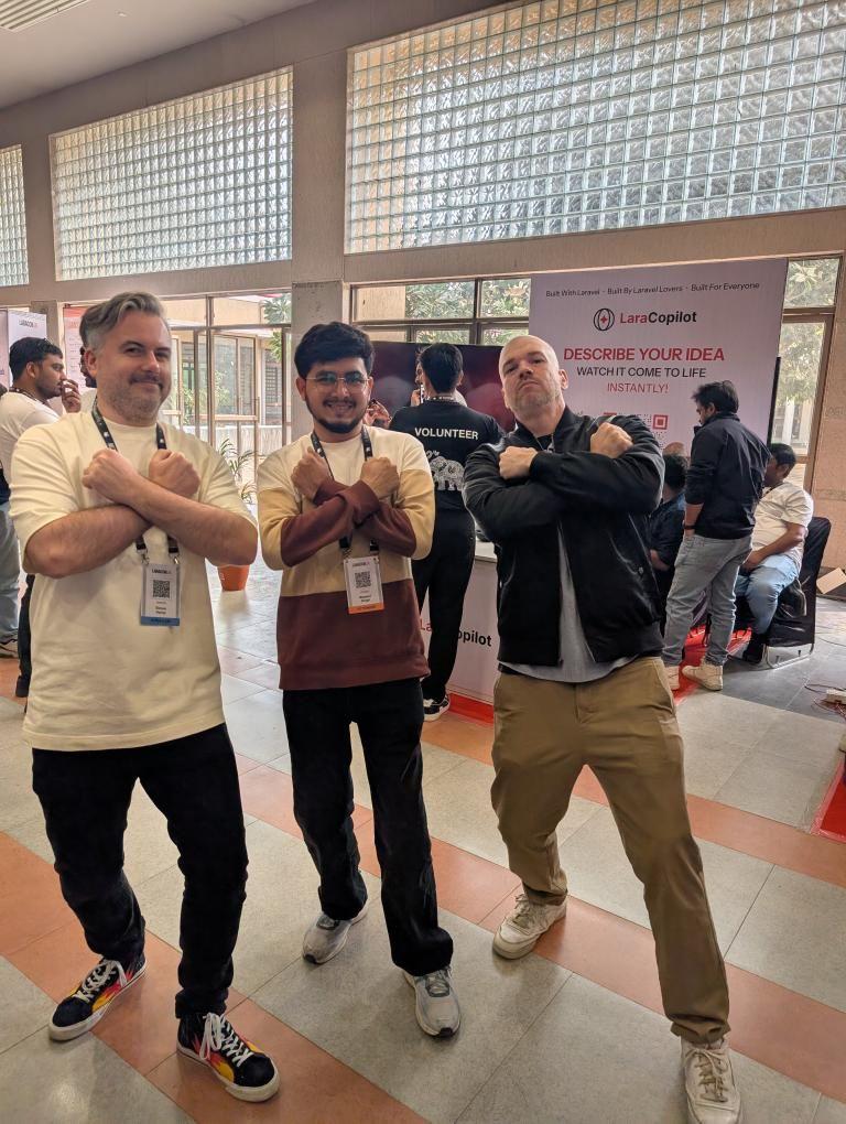 codermanjeet's tweet photo. Thank you guys for #NativePHP . Energy is amazing at #LaraconIN . Also thank you for these amazing moments. https://t.co/beby7h1WvC