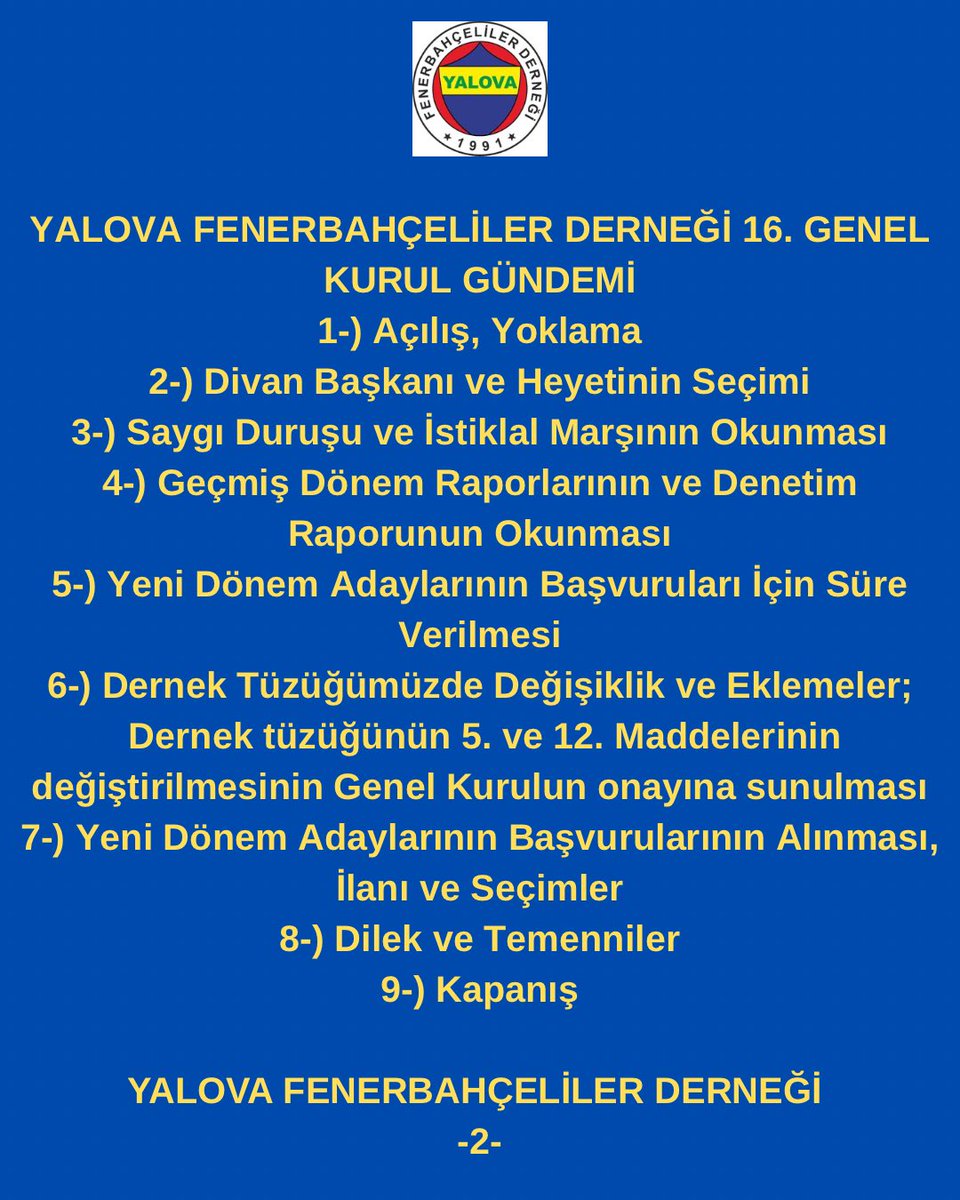Değerli Üyelerimizin Dikkatine! Derneğimizin 16. Olağan Genel Kurulu hakkında bilgilendirme…