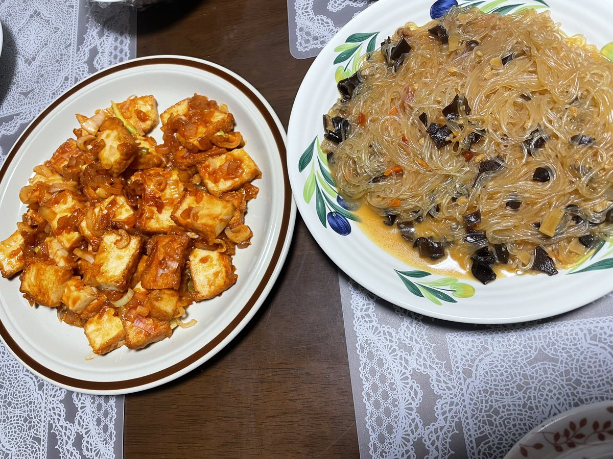 tk_wild_mild's tweet photo. 今日は二品調理👨🏻‍🍳🍳❗️
うまし！

#厚揚げケチャップ炒め
#麻婆春雨
#リハビリ https://t.co/xD1gniNfRH
