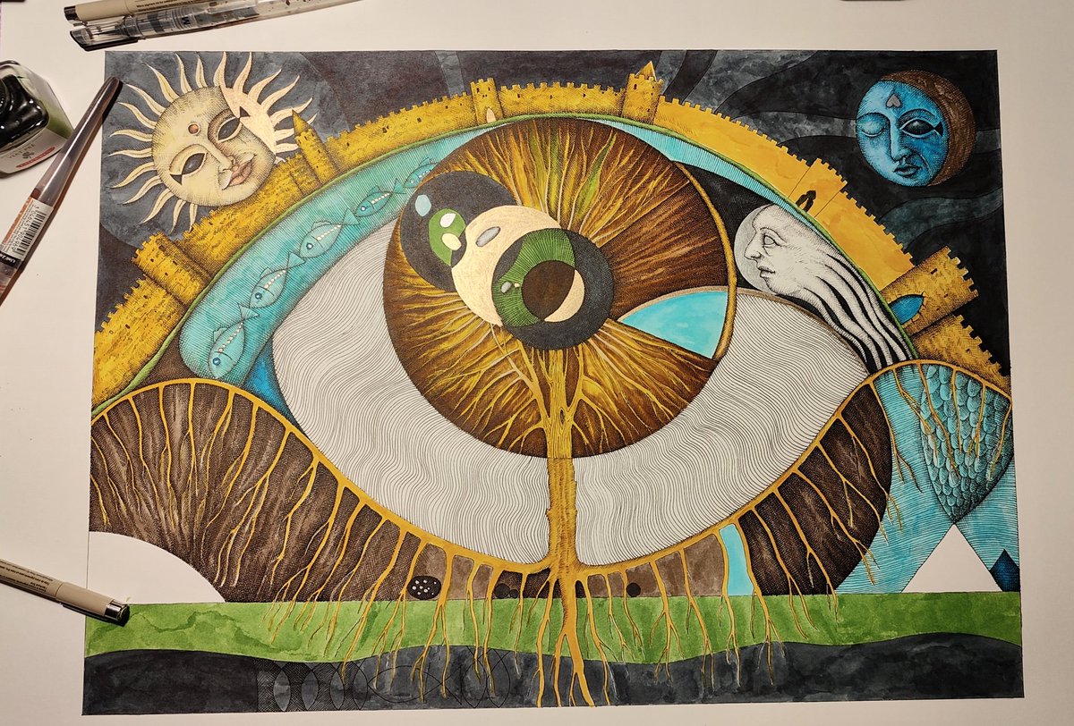 Atelier462's tweet image. Prophecy...
(still in progress)
#art #eye #depth #drawing #painting #ink #artist