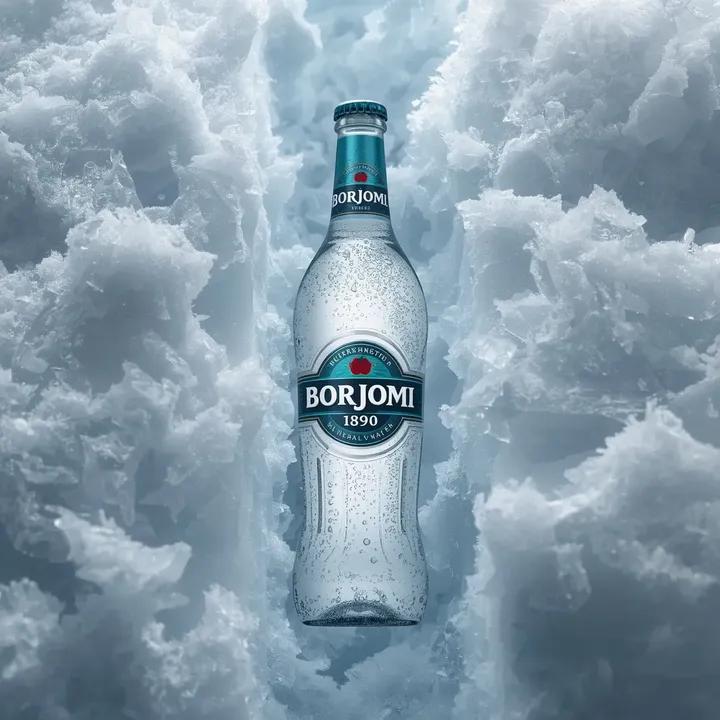 Hyperrealistic Product Photography Prompt (Borjomi Water) — example 3