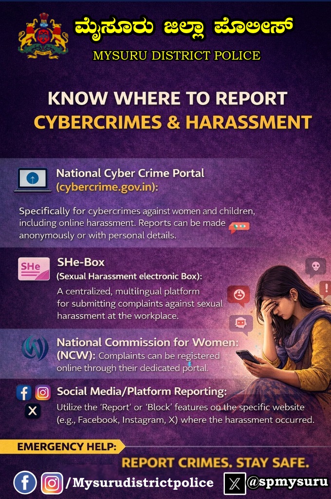 <a href="/DgpKarnataka/">DGP KARNATAKA</a> <a href="/112Mysuru/">112 MysuruDistrict</a> 
<a href="/KarnatakaCops/">ಕರ್ನಾಟಕ ರಾಜ್ಯ ಪೊಲೀಸ್ Karnataka State Police</a> <a href="/Rangepol_SR/">IGP SR Mysuru</a>