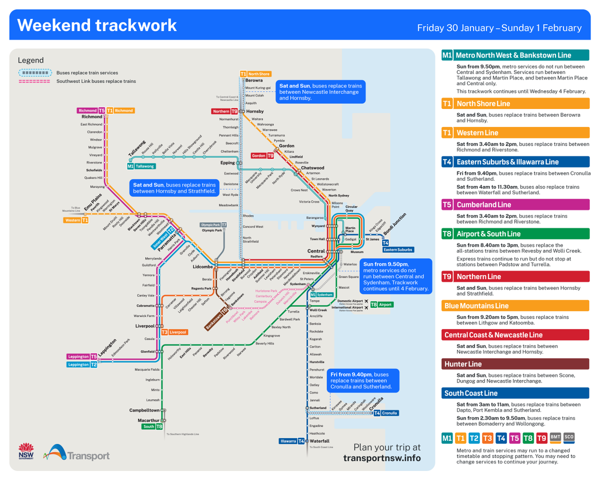 TrainLinkWest's tweet image. Are you travelling on the #BlueMountainsLine this weekend?

🚌#Trackwork buses may affect how you travel.

Sunday from 9.20am to 5pm, buses replace trains between Lithgow and Katoomba.

More info: transportnsw.info/alerts/details…