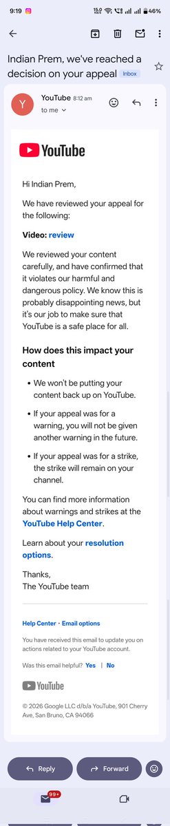 IndianPrem_03's tweet photo. Hello @YouTubeIndia
My channel received Community Guideline strikes.
One appeal was approved, but similar content was rejected earlier.
This appears to be an automated error.
Please request a manual review.
Channel: Indian Prem
https://t.co/rW50lpE6Nm
https://t.co/9EuQ8SMdcx https://t.co/B8TnM8IqRN