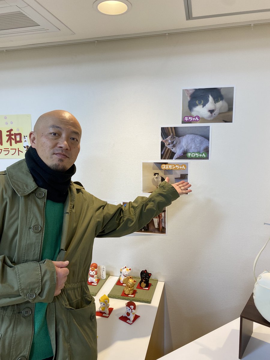 島根物産館２階にて
『ぽかぽか猫日和』展にルカや旦那さんの実家の猫達が展示されたので行って来たよ🐈