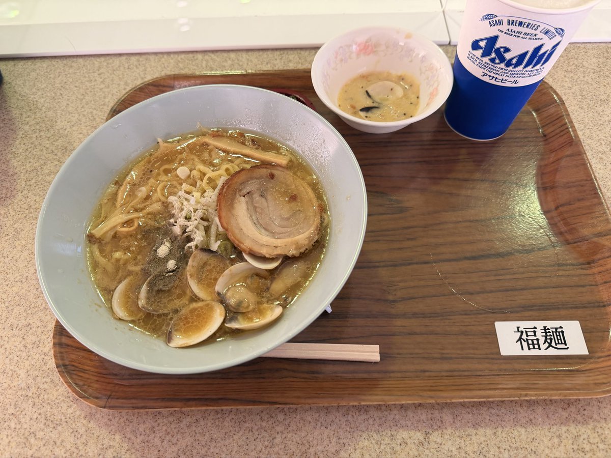 koguma1970's tweet photo. 久しぶりに福麺さんに行けた
ハマグリラーメンおいしくいただきました  チャウダーソースも美味でした https://t.co/NZh912mbIC