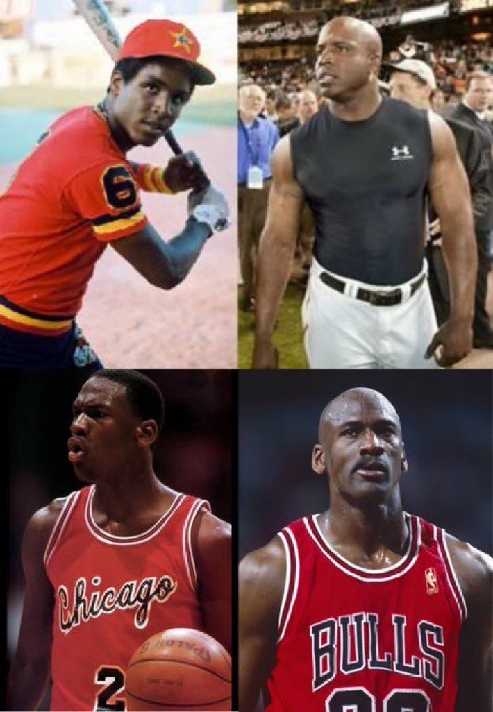 LBJgoat_talk's tweet image. Hmmm I wonder who played in the steroid ridden 90’s w 0 testing, who went bald in his late 20’s , bulked up overnight, had addictive personality disorder, uncontrolled rage issues, and still got piss eyes today… MJ was 100% on the 💉