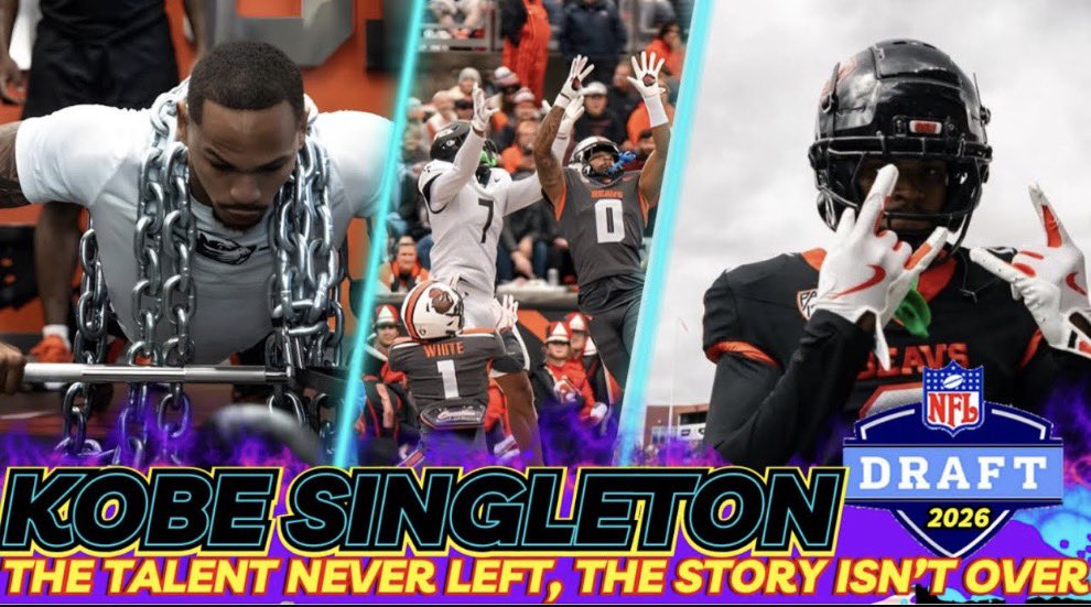 TouchdownDoug's tweet image. A STAR IS REBORN | Kobe Singleton Has Reclaimed His Form Ahead of the 2026 NFL DRAFT | full interview here⬇️

LINK: youtu.be/Lcx0XV3G_HU

@thatboykobe_ @OregonState @oregonstFBfeedr @LibertyU @BeaverFootball #NFLDraft