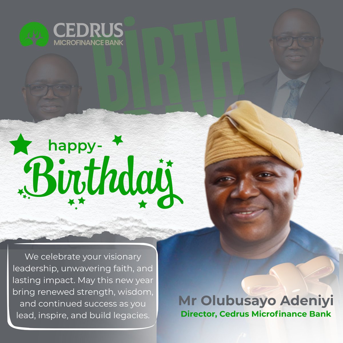 CedrusMfb's tweet photo. Celebrating a visionary leader today! We honour your unwavering faith, inspiring leadership, and the lasting impact you continue to make. Here’s to renewed strength, wisdom, and even greater milestones as you lead, inspire, and build enduring legacies. https://t.co/aOQkEVO3gq