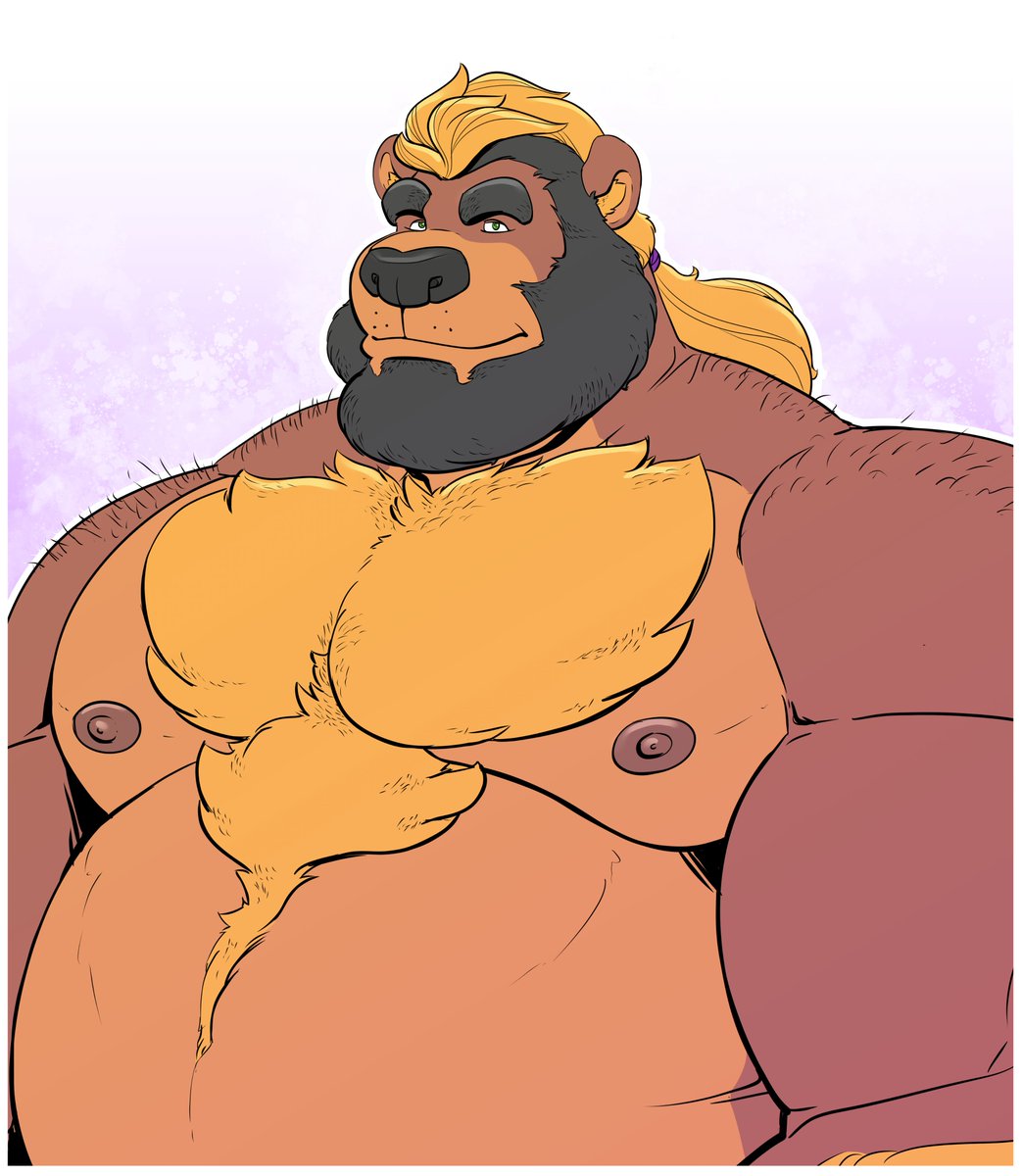 So I wanted to know how Harold would look with beard and long hair... that's what I got haha <a href="/DyneWulf/">Dyne</a>  

#ExCa
#furryart