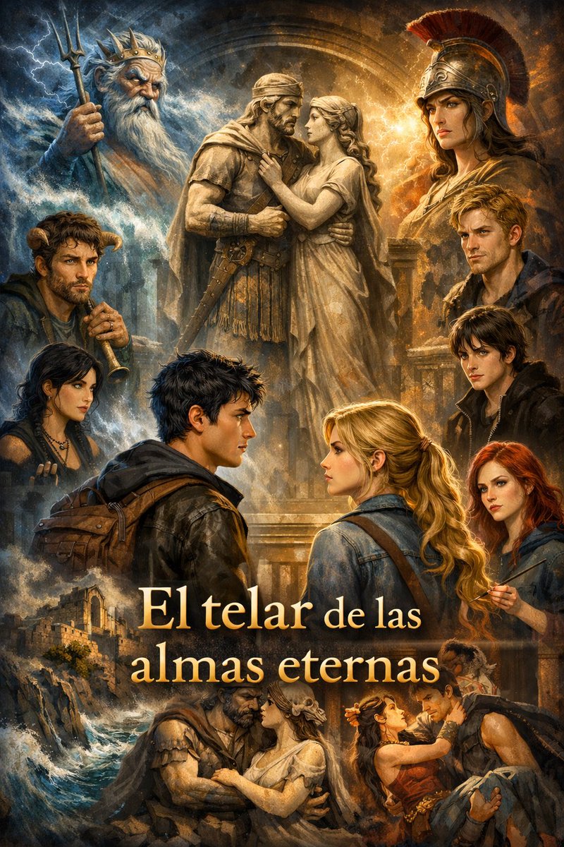 verogr14's tweet photo. Se conocen en un museo… y descubren que han sido almas gemelas en todas sus vidas pasadas.
Ahora los dioses quieren separarlos y un Tejedor busca congelar su amor en la eternidad.

El telar de las almas eternas 🧵
¿Lo leerías? 👀📚

#PercyJackson #Percabeth #PJO #Fanfic #Wattpad https://t.co/ZOiVfXdfie