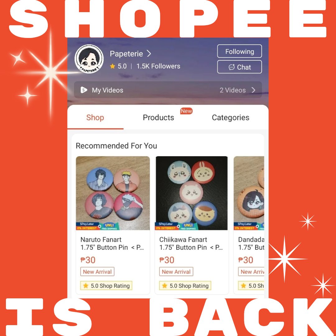 Papet3rie's tweet photo. Our shopee is back!

We've reopened our shopee to make shopping easier ☺️ Just a reminder that the prices in shopee are higher than tiktok because of the fees.

Add to cart naaa~ 🛒
https://t.co/m8BnXzairt https://t.co/diYZvty2g6