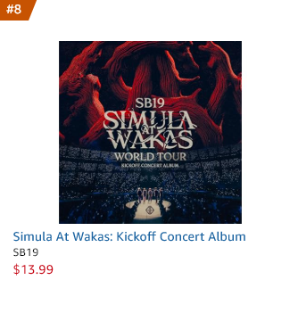 US_ATIN's tweet photo. 🎉 [Amazon Music UPDATE]

✨The Simula At Wakas: Kickoff Concert Album is officially making waves on the Amazon Music charts, and it’s all thanks to YOU, US-based A'TIN and SB19 fans! We aren’t just participating—we’re leading the pack!

Simula At Wakas: Kickoff Concert Album
#6 - New Releases in Albums
#8 - Best Sellers in Albums
#1 - Best Sellers in Pop

Tracks
#82 - Moonlight (SAWTK) - Best Seller in Songs

Best Sellers in Pop - Simula at Wakas Tour Kickoff
#20 - Moonlight (SAWTK) 
#66 - I Want You (SAWTK) 
#67 - DAM (SAWTK)
#68 - DUNGKA! (SAWTK)
#69 - GENTO (SAWTK)
#70 - WHAT? (SAWTK)
#89 - WYAT (SAWTK)
#90 - Mana (SAWTK)
#91 Time (SAWTK)
#92 - MAPA (SAWTK)
#93 8TonBall (SAWTK)
#94 ILAW (SAWTK)

@SB19Official #SB19 
#SaWKickoffConcertAlbum