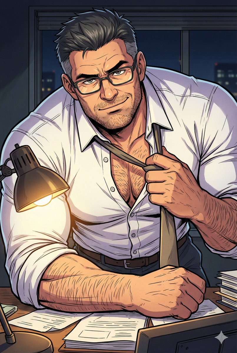 The city sleeps, but the night in this office is just getting started.
空氣裡的張力太犯規了。🌃

#AIart︎