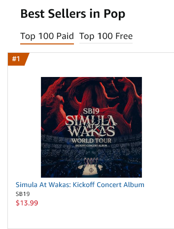 US_ATIN's tweet photo. 🎉 [Amazon Music UPDATE]

✨The Simula At Wakas: Kickoff Concert Album is officially making waves on the Amazon Music charts, and it’s all thanks to YOU, US-based A'TIN and SB19 fans! We aren’t just participating—we’re leading the pack!

Simula At Wakas: Kickoff Concert Album
#6 - New Releases in Albums
#8 - Best Sellers in Albums
#1 - Best Sellers in Pop

Tracks
#82 - Moonlight (SAWTK) - Best Seller in Songs

Best Sellers in Pop - Simula at Wakas Tour Kickoff
#20 - Moonlight (SAWTK) 
#66 - I Want You (SAWTK) 
#67 - DAM (SAWTK)
#68 - DUNGKA! (SAWTK)
#69 - GENTO (SAWTK)
#70 - WHAT? (SAWTK)
#89 - WYAT (SAWTK)
#90 - Mana (SAWTK)
#91 Time (SAWTK)
#92 - MAPA (SAWTK)
#93 8TonBall (SAWTK)
#94 ILAW (SAWTK)

@SB19Official #SB19 
#SaWKickoffConcertAlbum