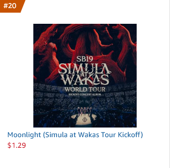 US_ATIN's tweet photo. 🎉 [Amazon Music UPDATE]

✨The Simula At Wakas: Kickoff Concert Album is officially making waves on the Amazon Music charts, and it’s all thanks to YOU, US-based A'TIN and SB19 fans! We aren’t just participating—we’re leading the pack!

Simula At Wakas: Kickoff Concert Album
#6 - New Releases in Albums
#8 - Best Sellers in Albums
#1 - Best Sellers in Pop

Tracks
#82 - Moonlight (SAWTK) - Best Seller in Songs

Best Sellers in Pop - Simula at Wakas Tour Kickoff
#20 - Moonlight (SAWTK) 
#66 - I Want You (SAWTK) 
#67 - DAM (SAWTK)
#68 - DUNGKA! (SAWTK)
#69 - GENTO (SAWTK)
#70 - WHAT? (SAWTK)
#89 - WYAT (SAWTK)
#90 - Mana (SAWTK)
#91 Time (SAWTK)
#92 - MAPA (SAWTK)
#93 8TonBall (SAWTK)
#94 ILAW (SAWTK)

@SB19Official #SB19 
#SaWKickoffConcertAlbum