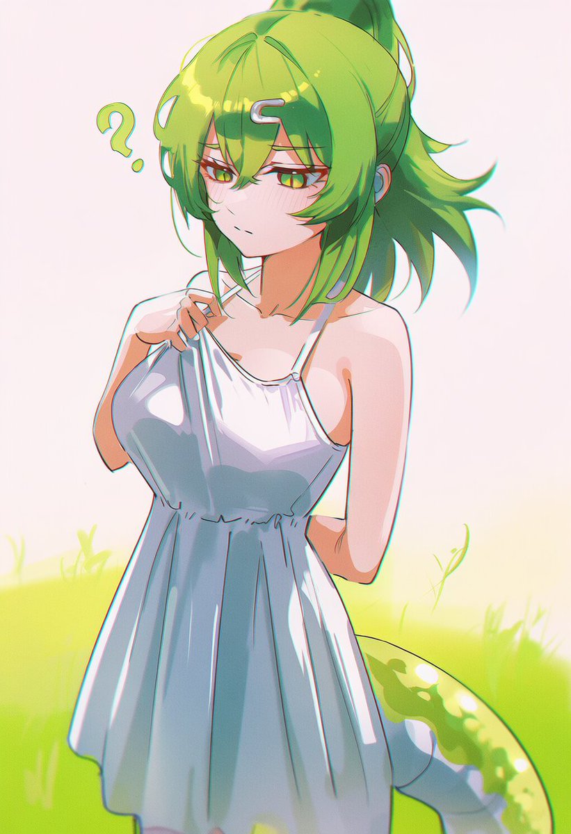 RandomAILewds's tweet image. It's kinda fun seeing the diferent vibes Fluo gets depending on the outfit.

#Endfield #Fluorite