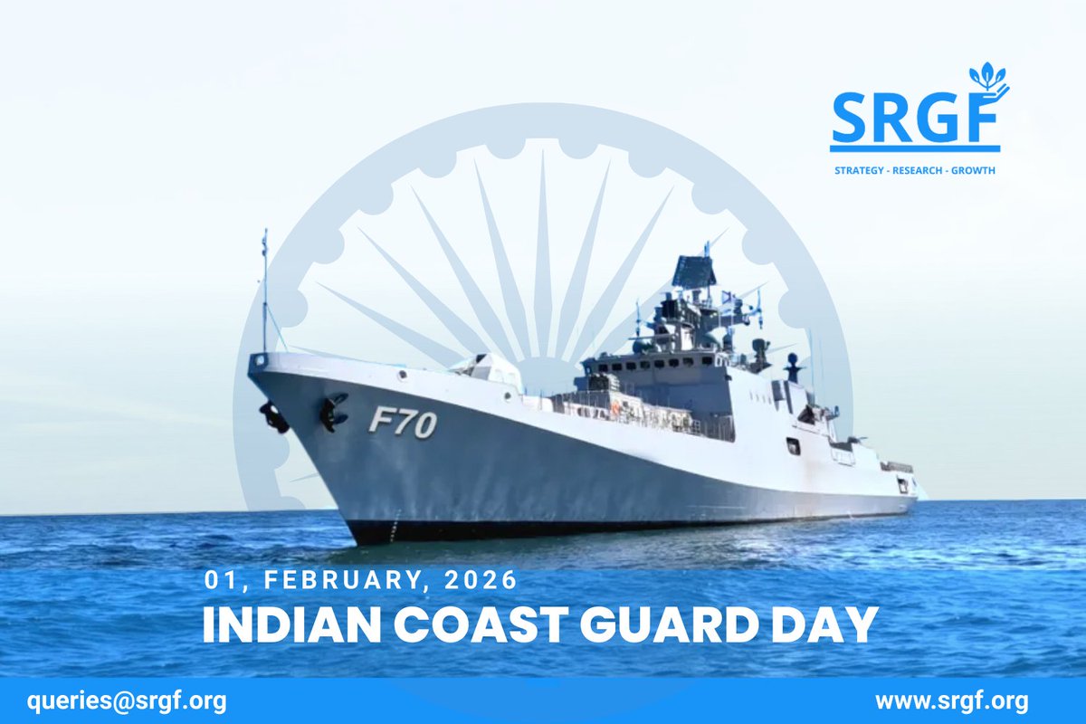 Saluting the valor and dedication of the <a href="/IndiaCoastGuard/">Indian Coast Guard</a>  on their Raising Day! 🌊⚓ 
Strategic Research and Growth Foundation thanks you for being the ever-vigilant guardians of our coastlines.

Vayam Rakshamah! 🇮🇳💪

#IndianCoastGuardDay  #CoastGuardDay2026 #SentinelsOfTheSea