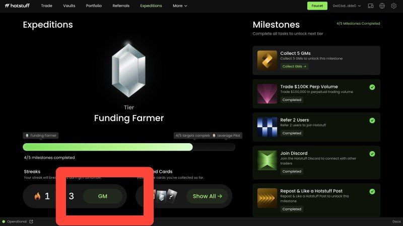AirdropBoomb's tweet photo. New Airdrop- the @tradehotstuff Testnet 🔥

Join here: https://t.co/rp0z6lYinA

• Connect EVM Wallet.
• Claim $2k daily Faucet (USDC/USDT)
• go-to 'Expeditions' grab your Badges
• Keep generating volume to stay ahead
• Daily GM

Simple tasks, high potential. Get on it! 💰 https://t.co/p8XjsMen5r