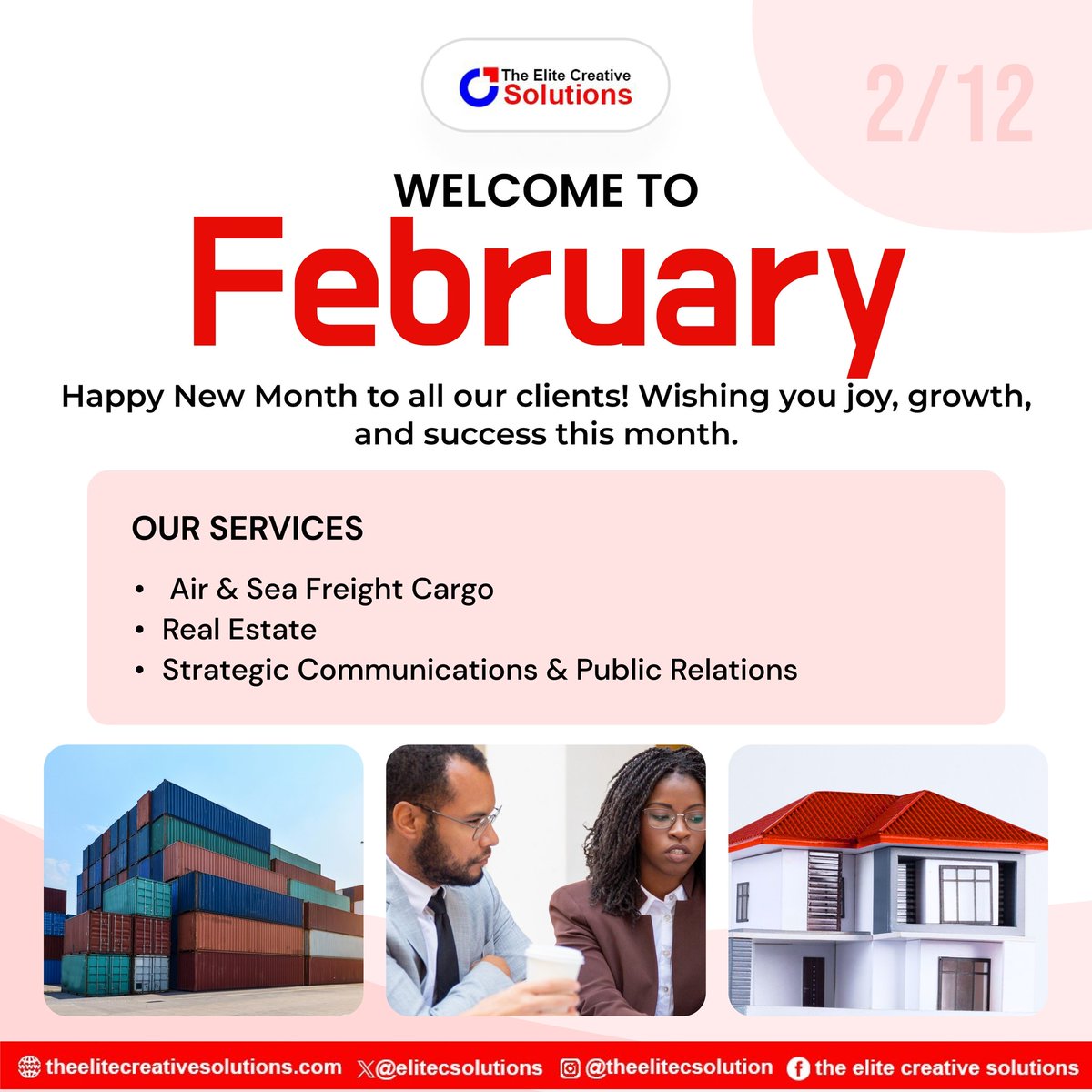 elitecsolutions's tweet photo. A new month, new possibilities.
We wish all our customers a productive and successful February. 
Thank you for trusting The Elite Creative Solutions. https://t.co/ifkPZRa9GG