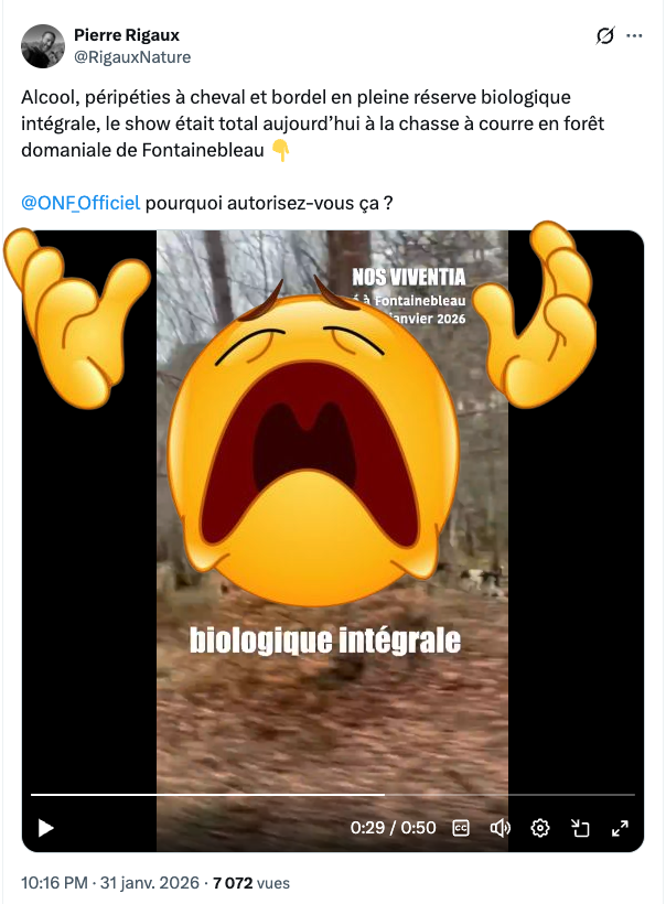 « L'art du menteur n'est pas dans ce qu'il dit, mais dans ce qu'il tait.»

#Chasse à courre dans une réserve biologique intégrale, interdite aux promeneurs, le scandale #vénerie du jour ? 🤔
Le Rigaux se garde bien de dire ce qu'il en est.
On dit ? ⤵️
#ChassePartage 

Les #RBI,