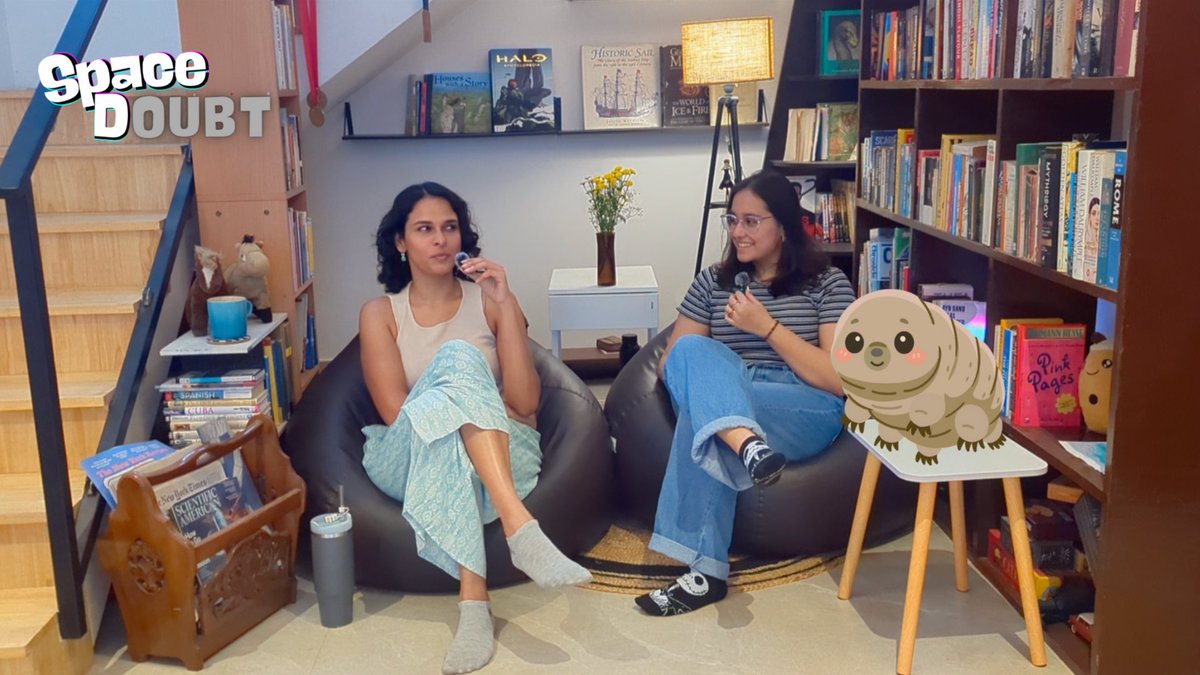 ananyabananyaa's tweet photo. One of my favourite things about the @spacedoubtpod process has been including fun little elements of us!

To hear about antifreeze frogs and the story about the cutest frog I've ever met, tune in at 52:00🐸 https://t.co/UY2H4P5gJD